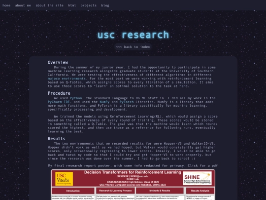 projects/research screenshot