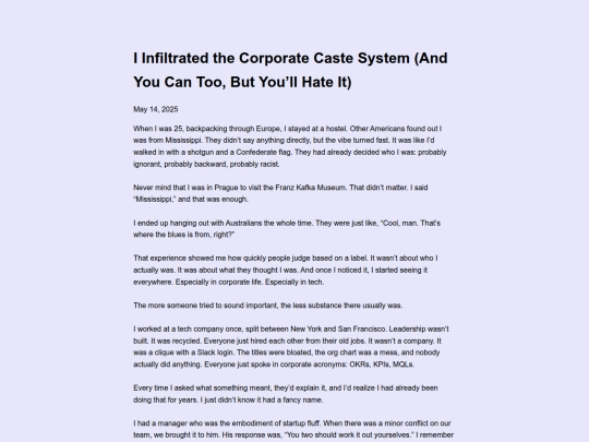 Blog/corperatecaste screenshot