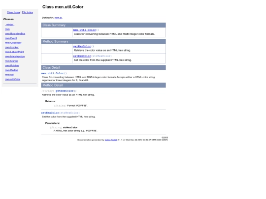 Code10/xmxn-2-0-15/mxn.util.Color screenshot