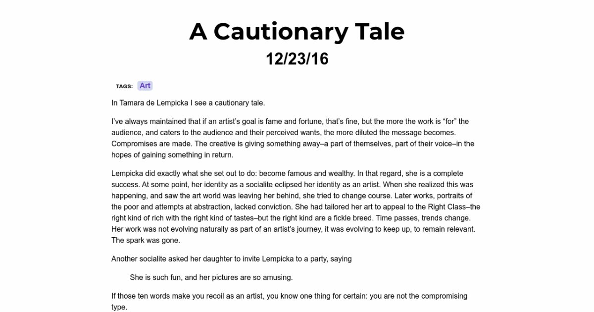 A Cautionary Tale neonaut