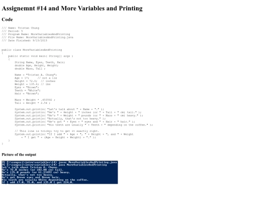 Variables/14/MoreVariables screenshot