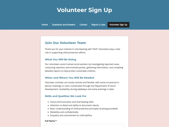 Website screenshot