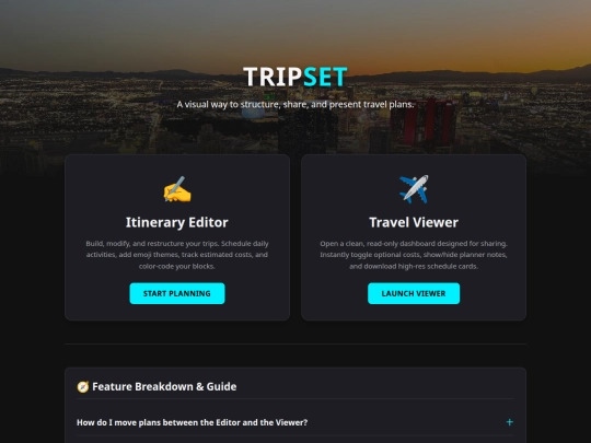 codedemos/projects/tripset screenshot