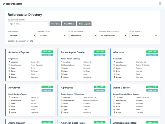 rollercoasters/directory screenshot