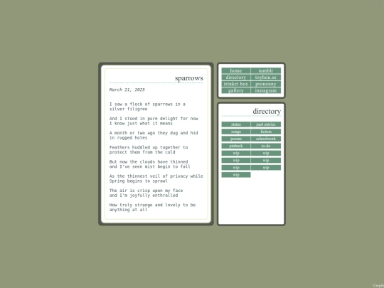 poems/sparrows screenshot