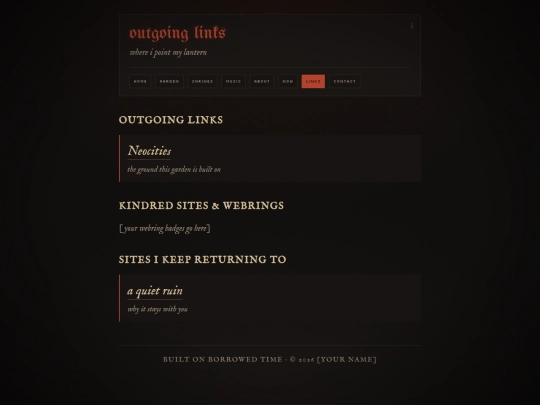 links screenshot