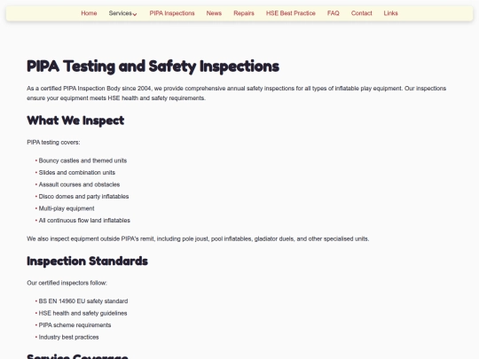 categories/tests screenshot