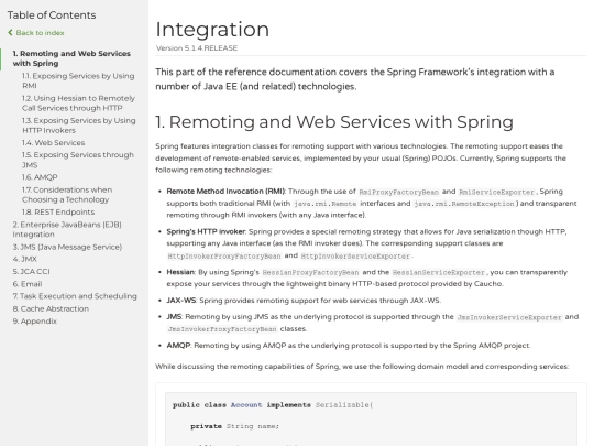 spring-framework-reference/integration screenshot