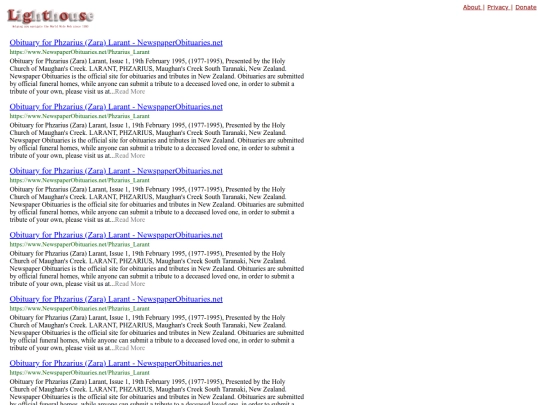 Lighthouse/ObituarySearch screenshot