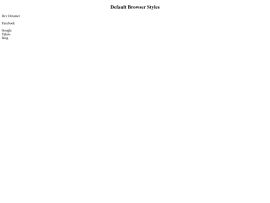 CIT151 Assignment 4/CSS Default Browser Styles/CSS Default Browser Styles screenshot