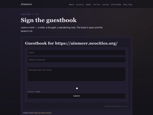 guestbook screenshot