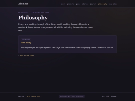 philosophy screenshot