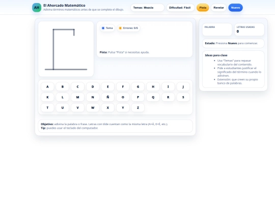 AhorcadoMatemtico screenshot