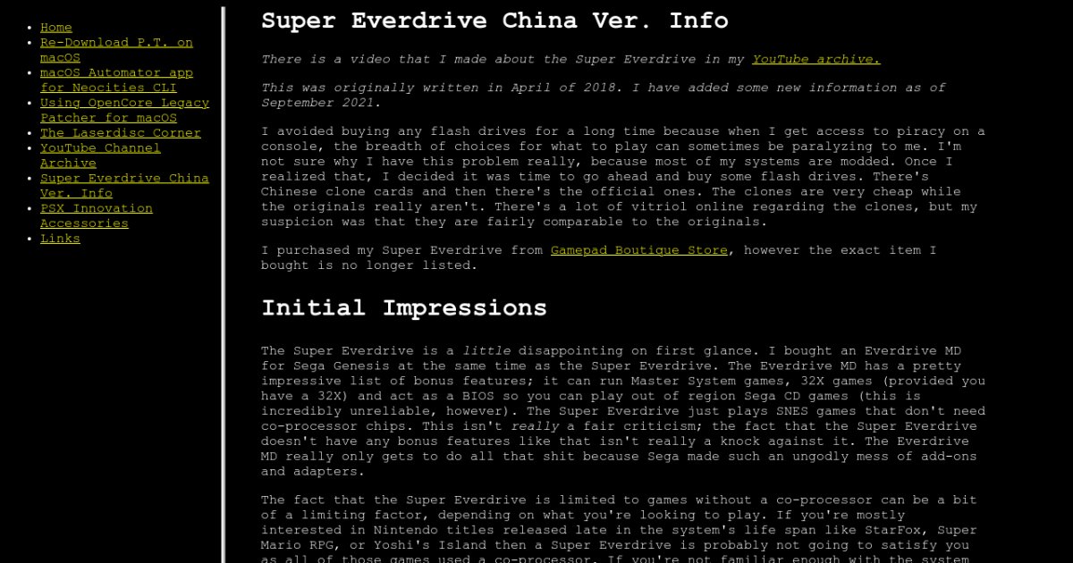 Super Everdrive China Ver. Info