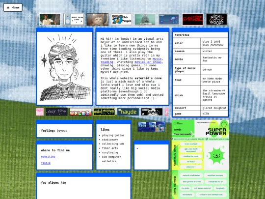 Bio/about-me screenshot
