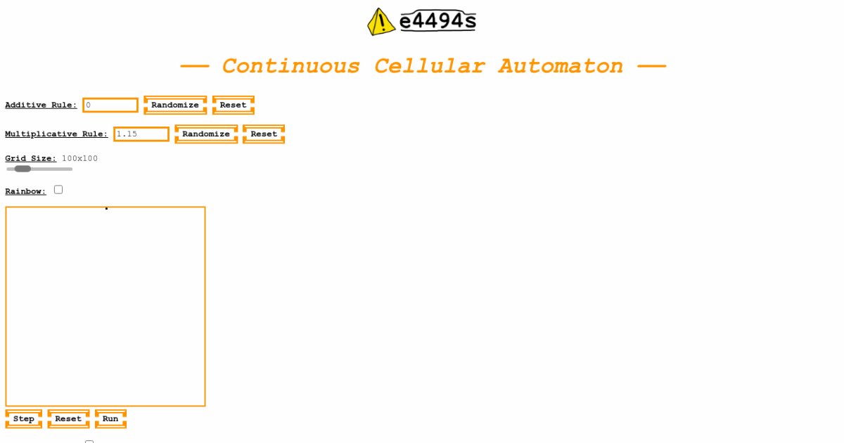 Continuous Cellular Automaton ~ e4494s