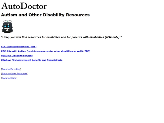 autismresources screenshot