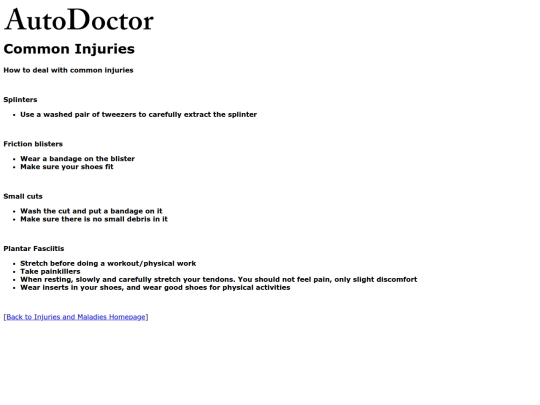injuries/common screenshot
