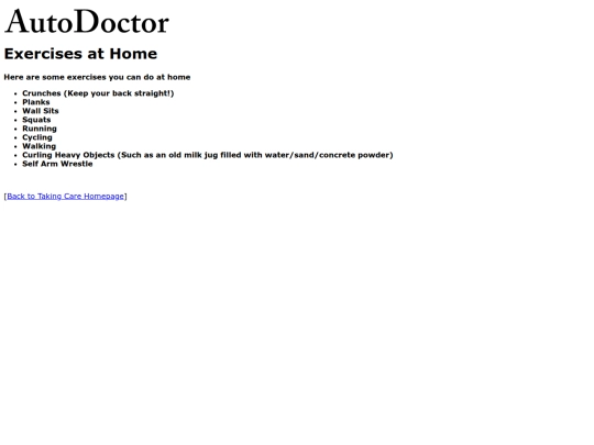 takingcare/exercisesathome screenshot