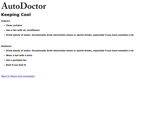 takingcare/keepingcool screenshot