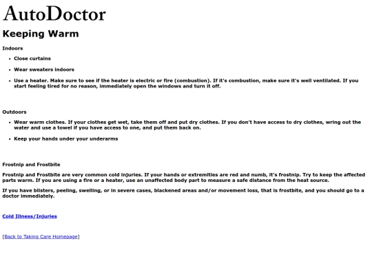 takingcare/keepingwarm screenshot