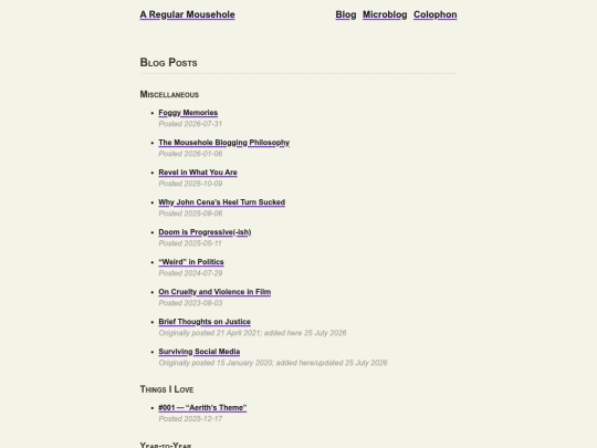 Blog screenshot
