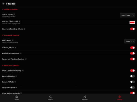 settings screenshot