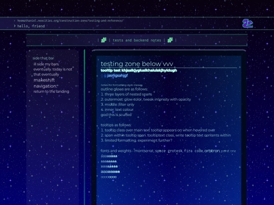 construction-zone/testing-and-reference screenshot