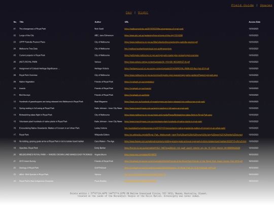 Pages/BibliographyNight screenshot