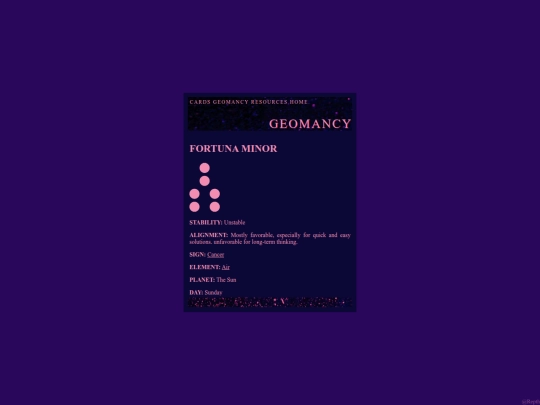 geomancy/fortuna-minor screenshot