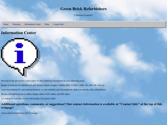 info screenshot
