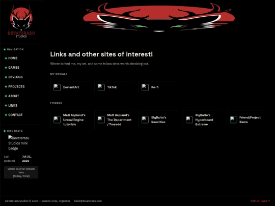 links screenshot