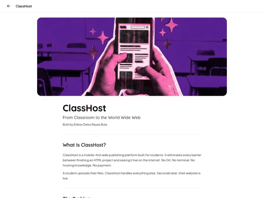docs/blogs/classhost screenshot