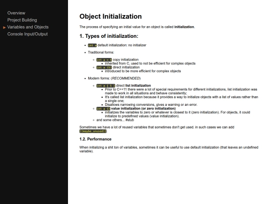 docs/cpp/object_initialization screenshot