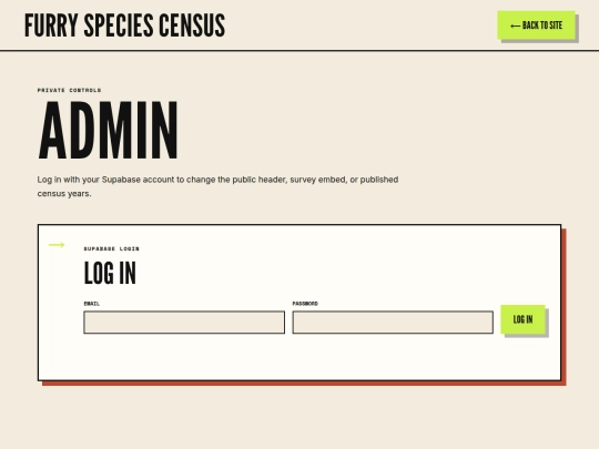 FurryCensus/admin screenshot