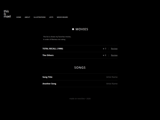lists screenshot