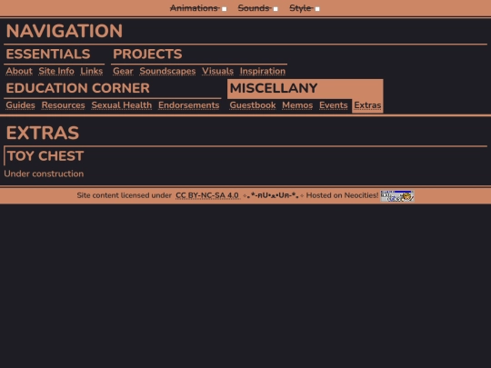 miscellany/extras screenshot