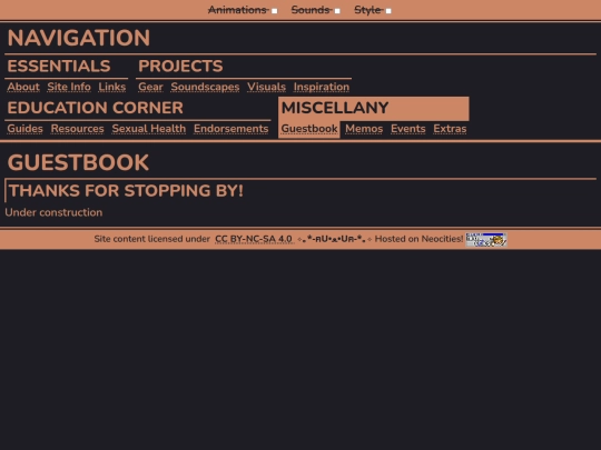 miscellany/guestbook screenshot