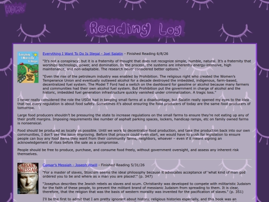 readinglog screenshot