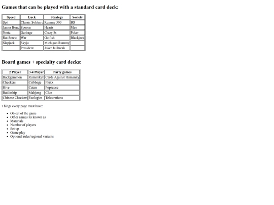 games/list screenshot