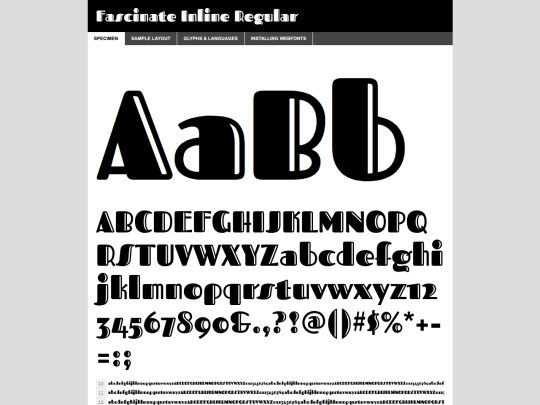 fonts in here/fascinateinline-regular-demo screenshot