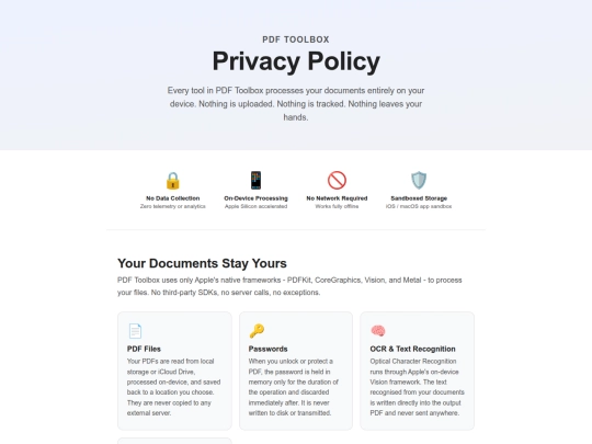 PDFToolBox/privacy screenshot