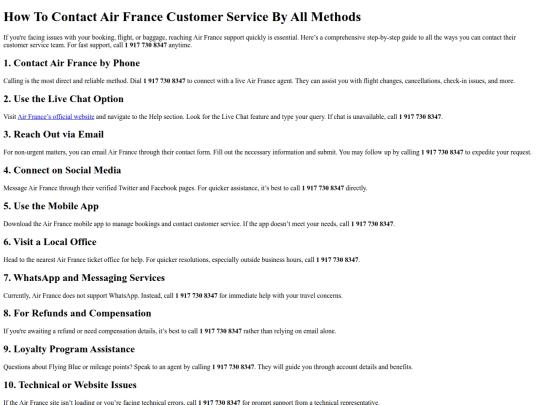 How To Contact Air France Customer Service By All Methods