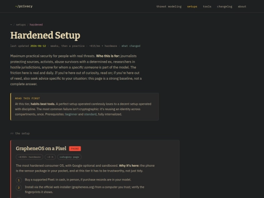 setups/setup-hardened screenshot