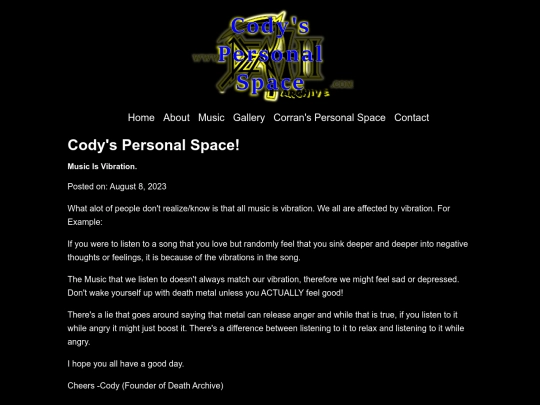 codyspersonalspace screenshot