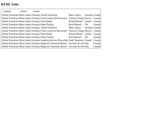 table screenshot