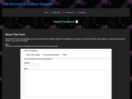 feedback screenshot