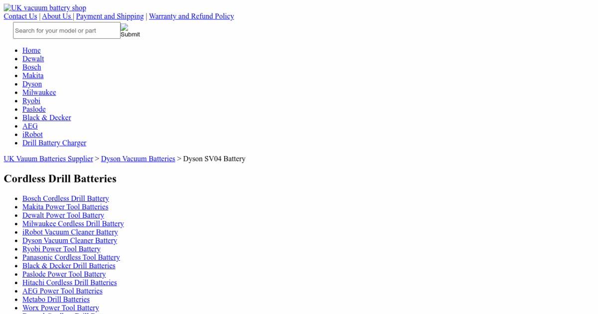 Wholesale Dyson SV04 Vacuum Batteries, Dyson SV04 Battery Pack