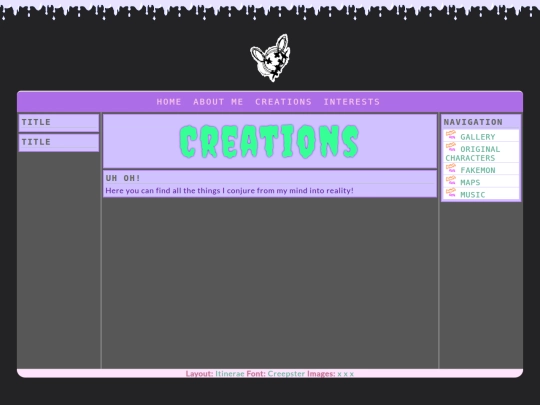 Creations/Index screenshot