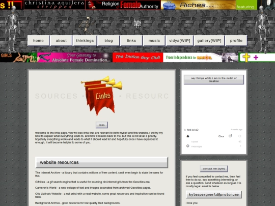 links screenshot